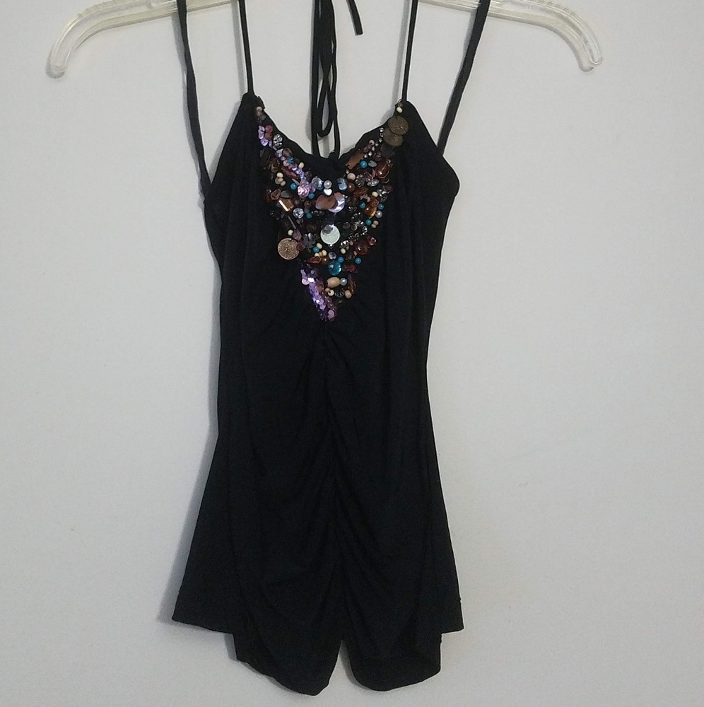 Beaded halter shirt